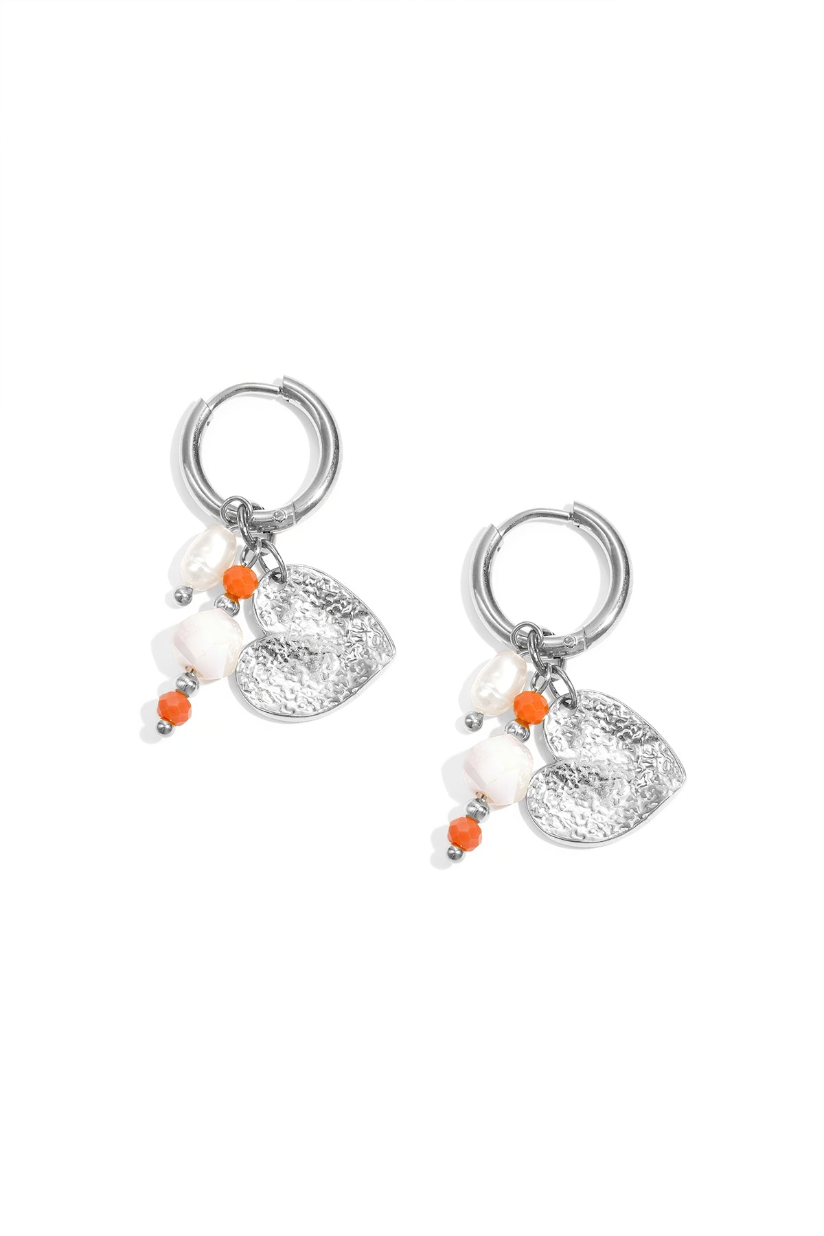 Roestvrijstalen oorbellen met hartvormige hanger, casual en eenvoudig, voor dagelijks gebruik, dames sieraden