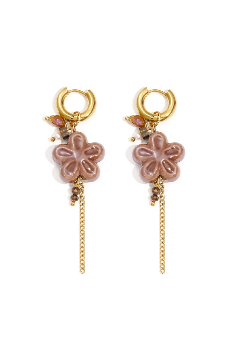 Oorbellen van roestvrij staal met bloemenmotief, casual, dagelijks, eenvoudig, serie, damessieraden