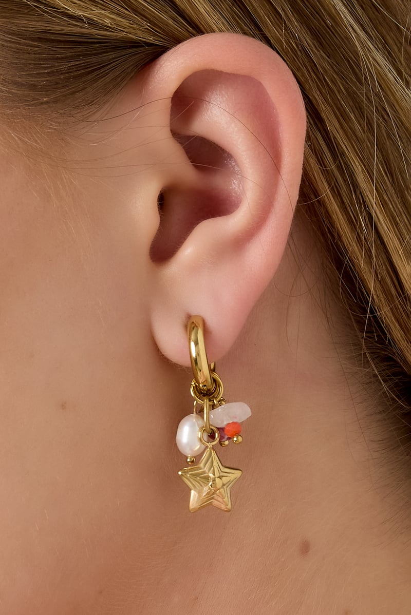 Oorbellen met druppelvorm van roestvrij staal, ster, casual, dagelijks, eenvoudig, serie, damessieraden