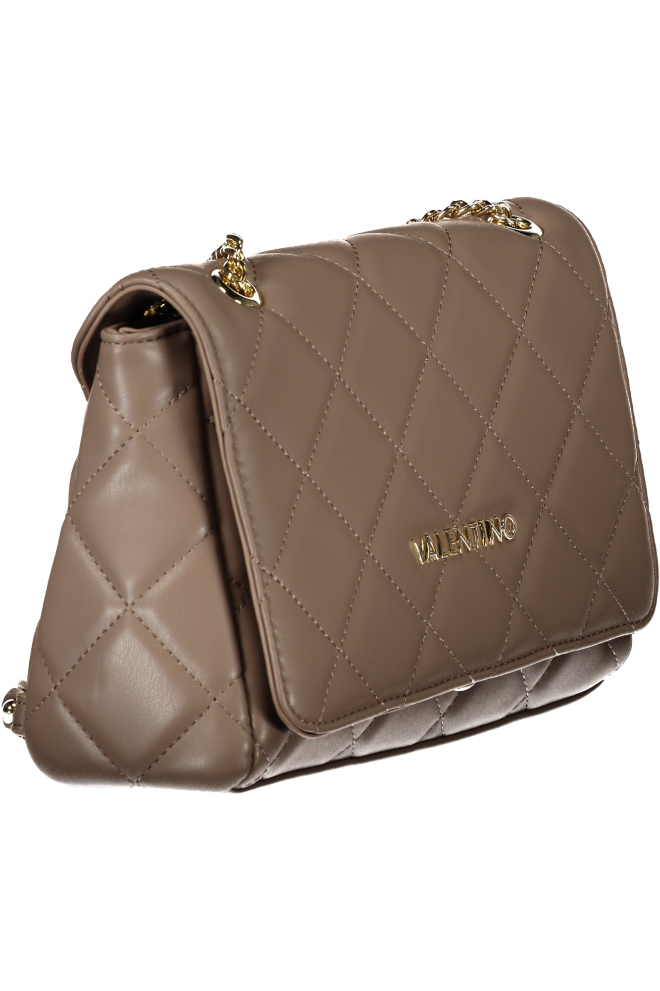 VALENTINO gewatteerde schoudertas – taupe met gouden details