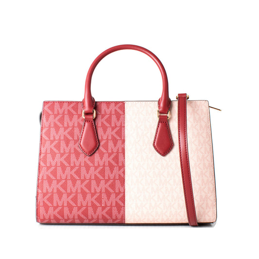 Michael Kors Sheila handtas – rood/wit canvas met leren details