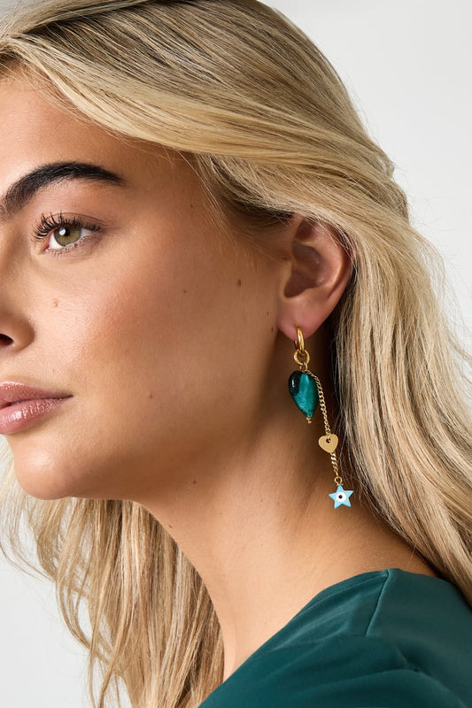 Oorbellen van roestvrij staal met hartjes, casual, dagelijks, eenvoudig, serie, damessieraden