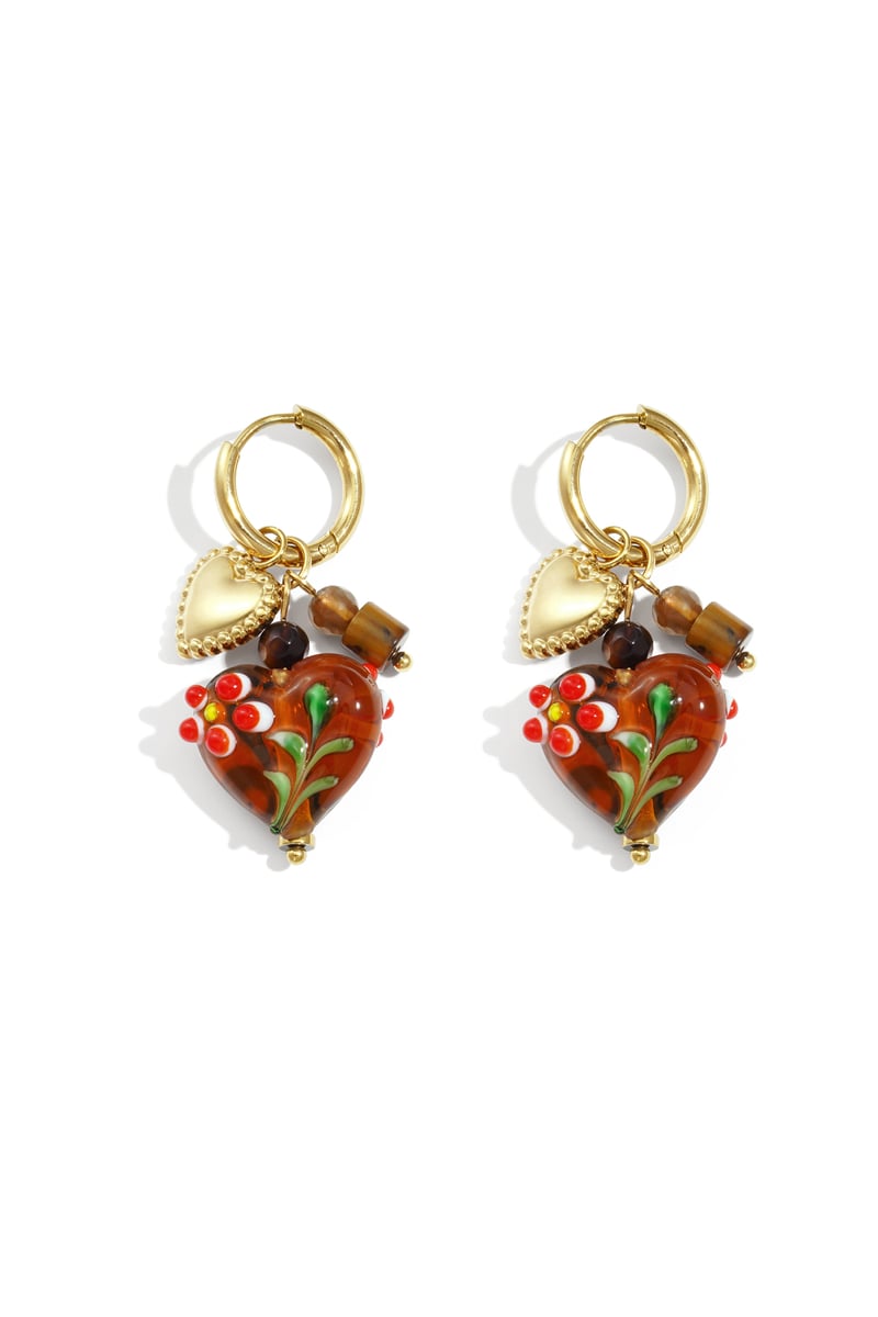 Oorbellen van roestvrij staal met hartjes, casual, dagelijks, eenvoudig, serie, damessieraden