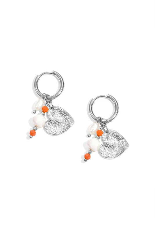 Roestvrijstalen oorbellen met hartvormige hanger, casual en eenvoudig, voor dagelijks gebruik, dames sieraden