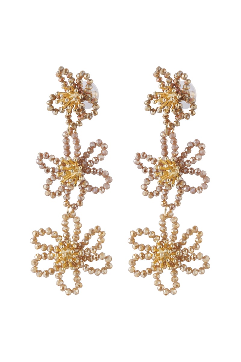 Flower party statement oorbellen - oranje/paars