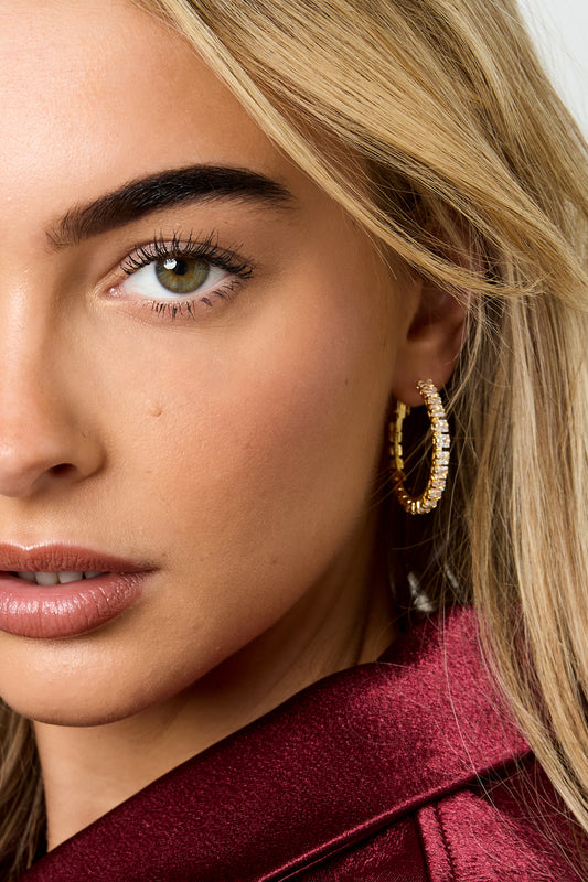 Koperen creolen geometrische elegante kerst luxe serie dames sieraden