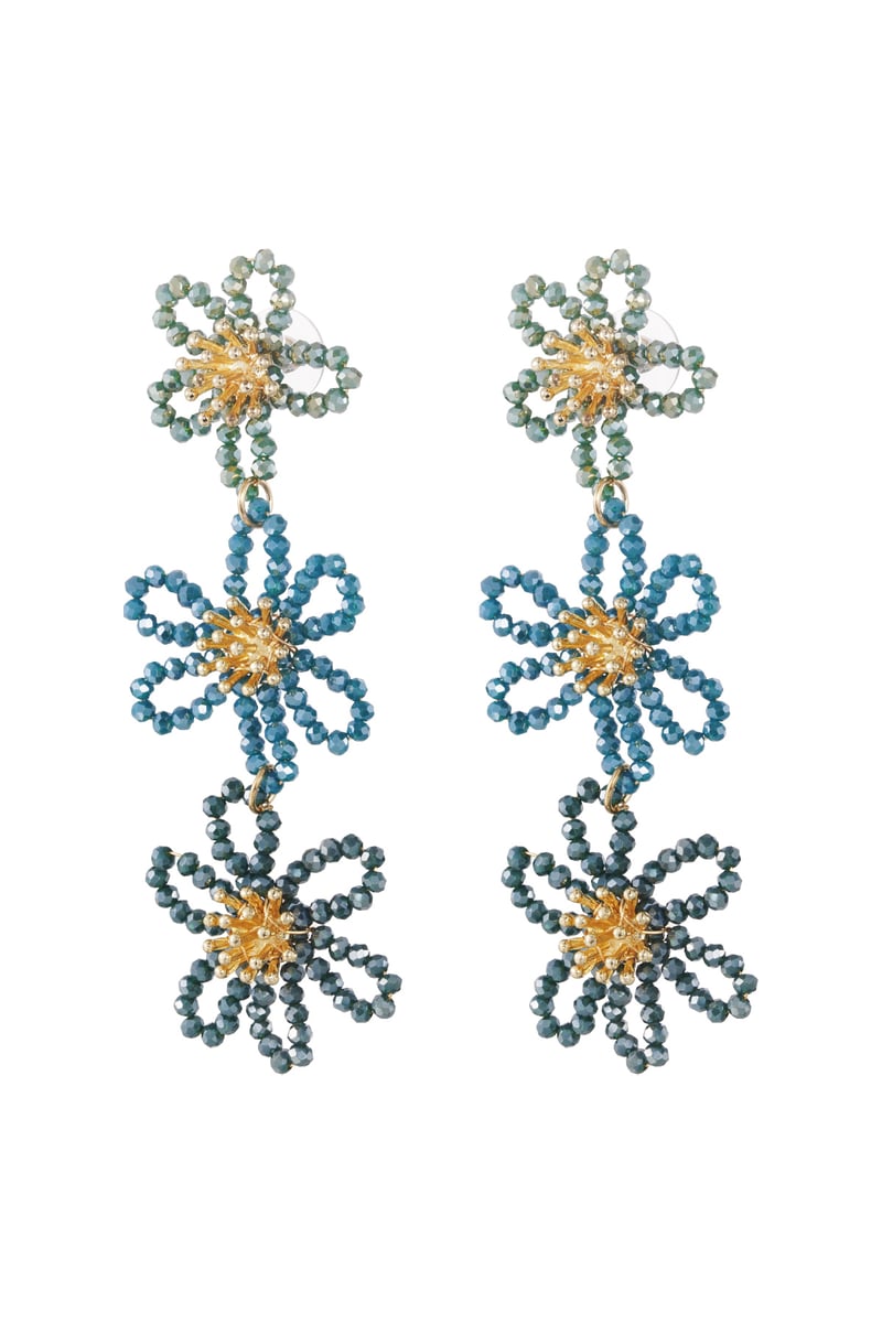 Flower party statement oorbellen - oranje/paars