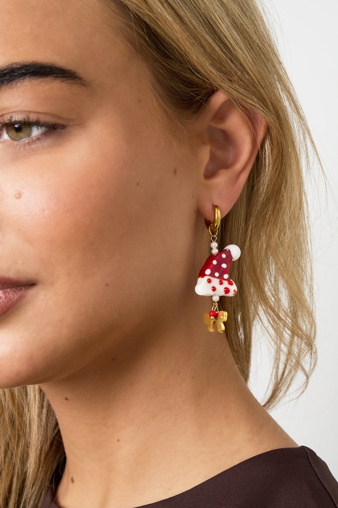 Oorbellen van roestvrij staal, cartoon, casual, kerst, eenvoudige serie, damessieraden