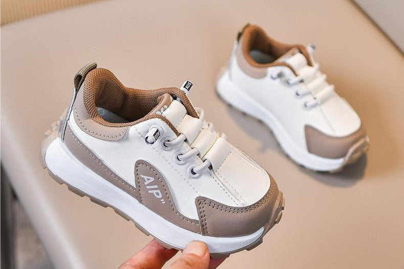 Sportieve leren kinderschoenen met antislip zool