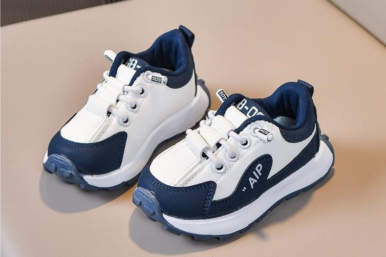 Sportieve leren kinderschoenen met antislip zool