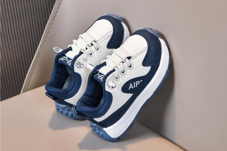 Sportieve leren kinderschoenen met antislip zool