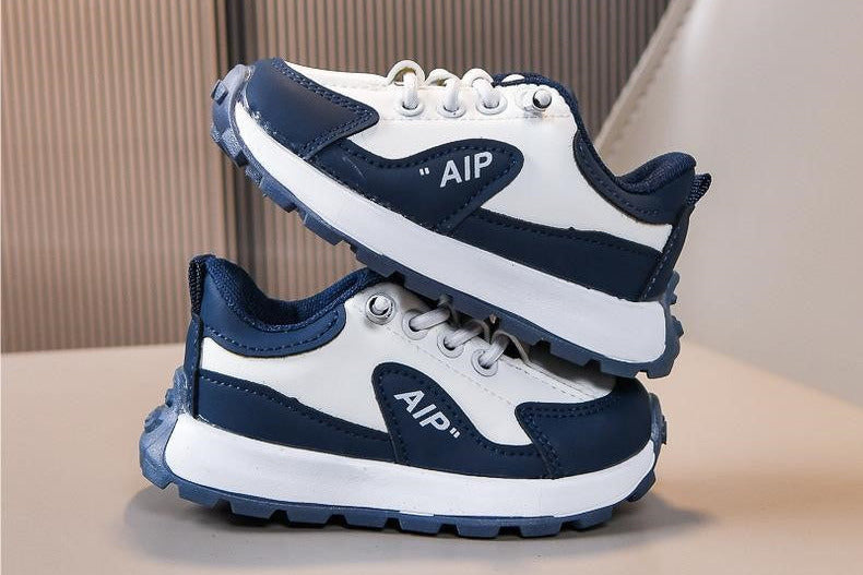 Sportieve leren kinderschoenen met antislip zool