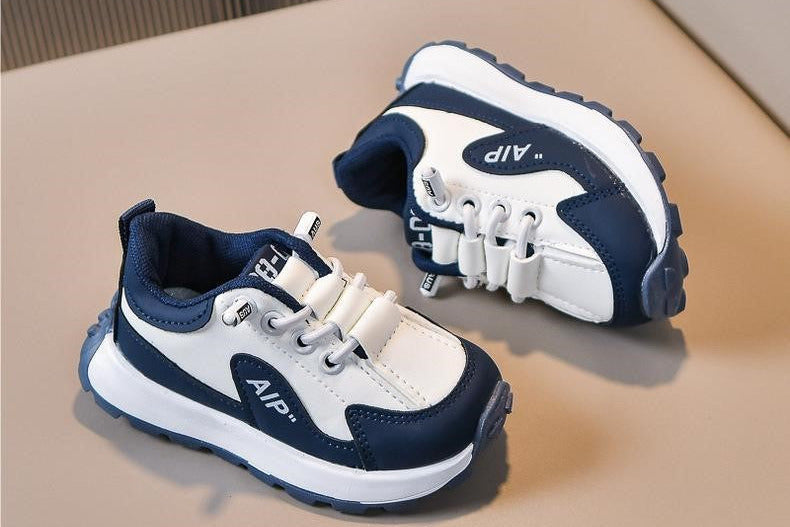 Sportieve leren kinderschoenen met antislip zool