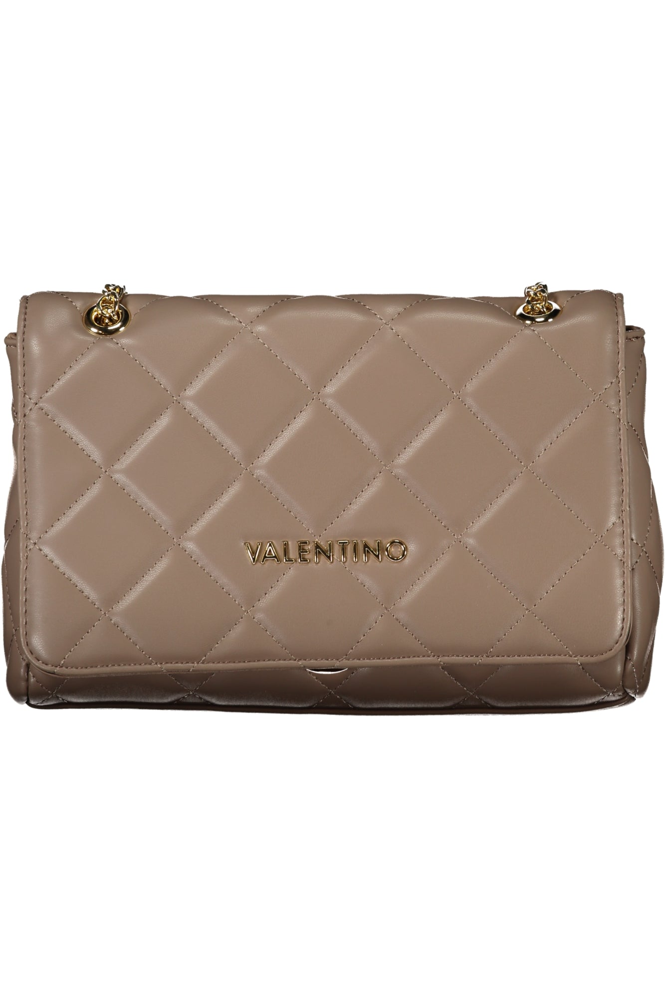 VALENTINO gewatteerde schoudertas – taupe met gouden details